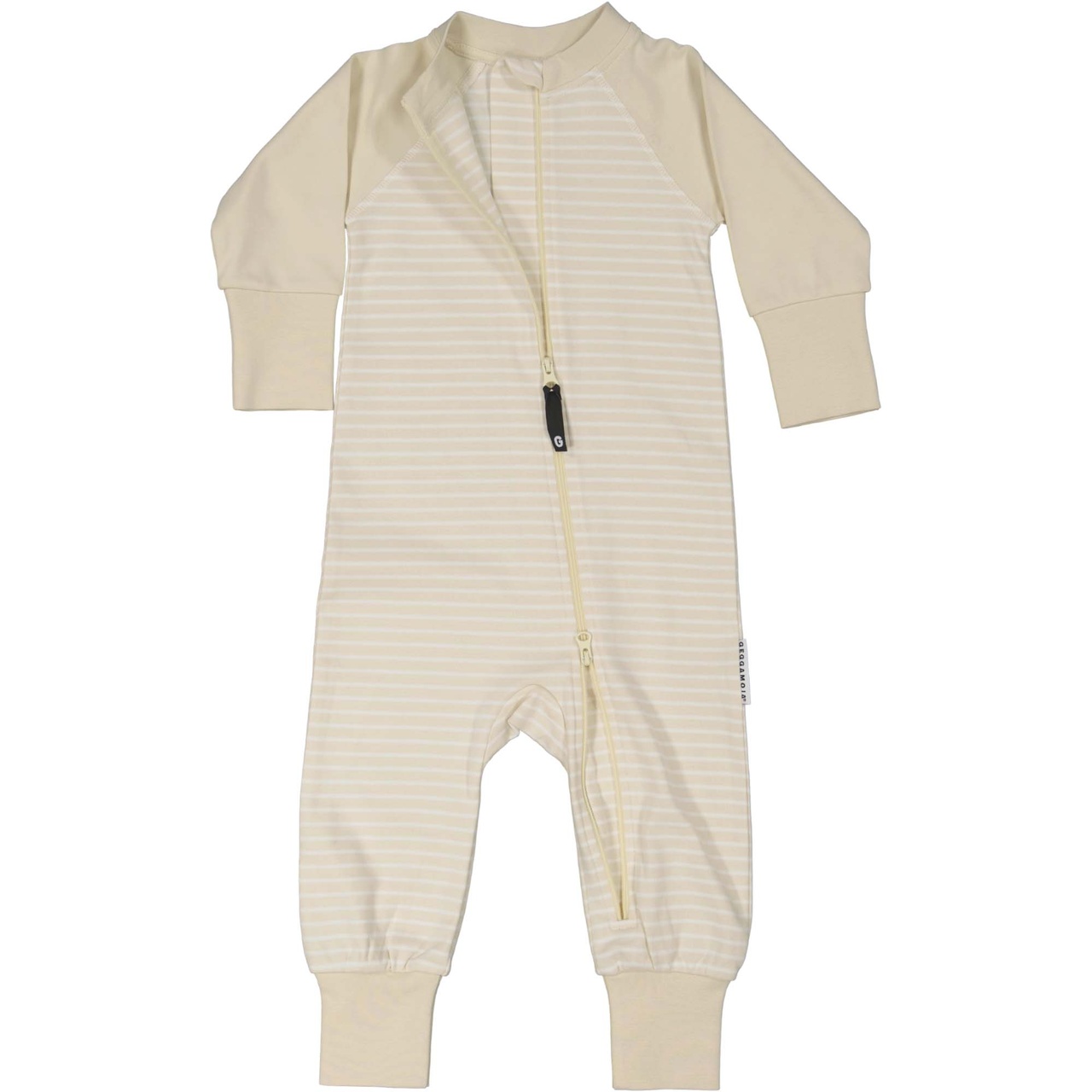 Pyjamas i bomull beige/vit 98/104