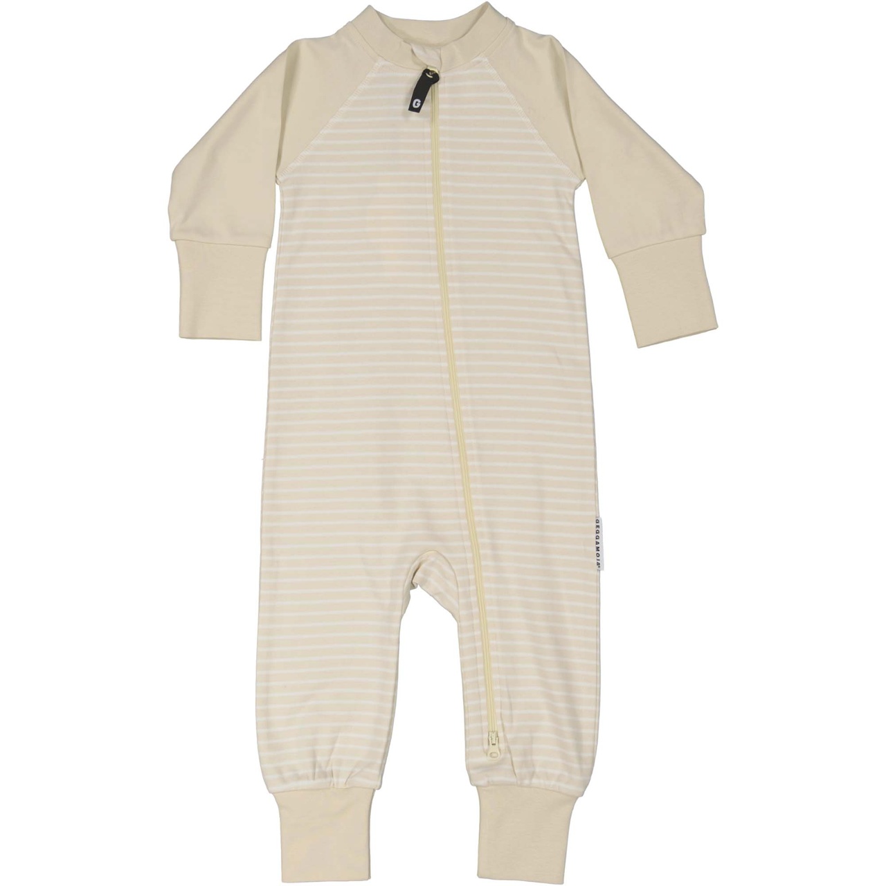 Pyjamas Two way zipper Beige/white 62/68