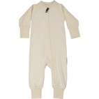 Pyjamas i bomull beige/vit 62/68