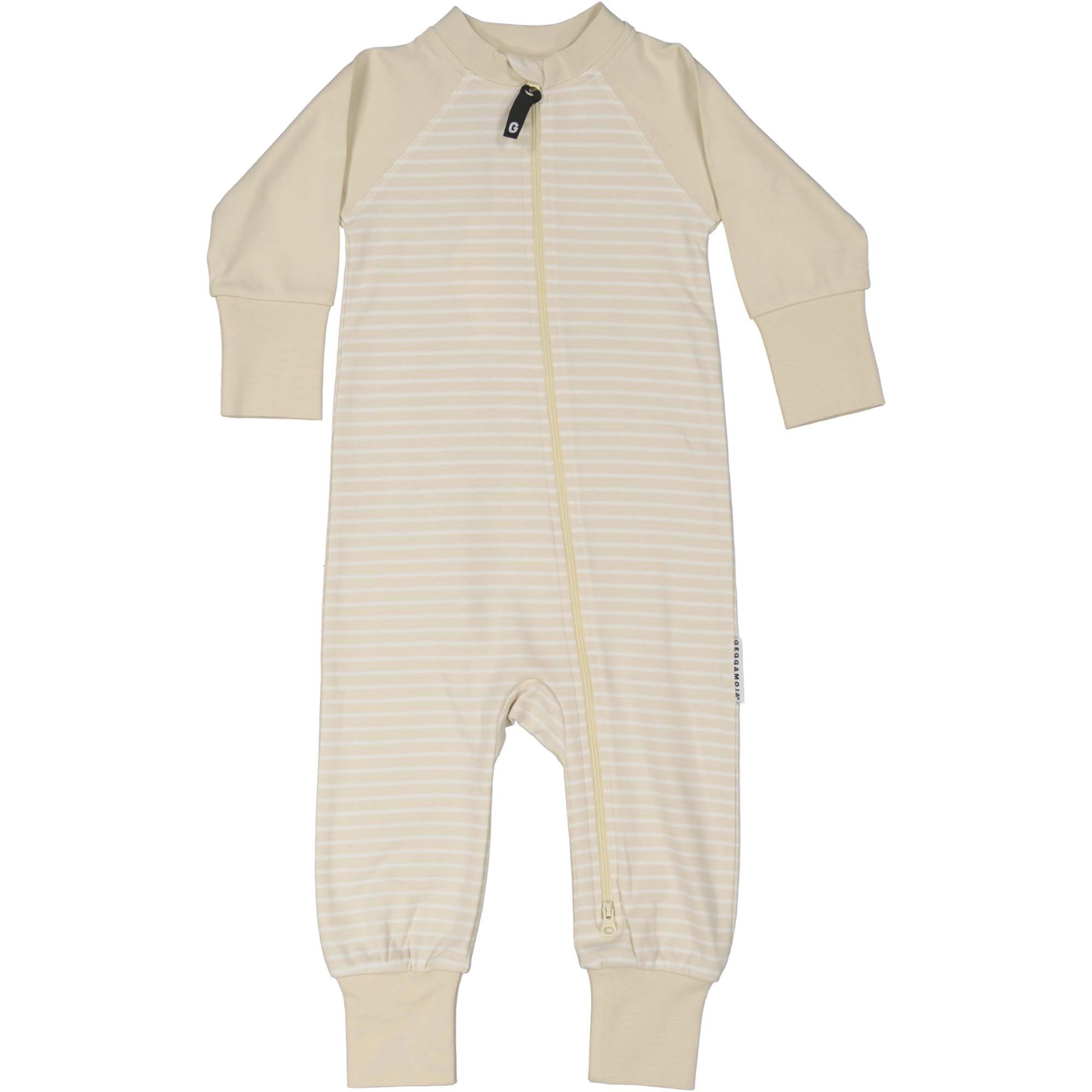 Pyjamas i bomull beige/vit