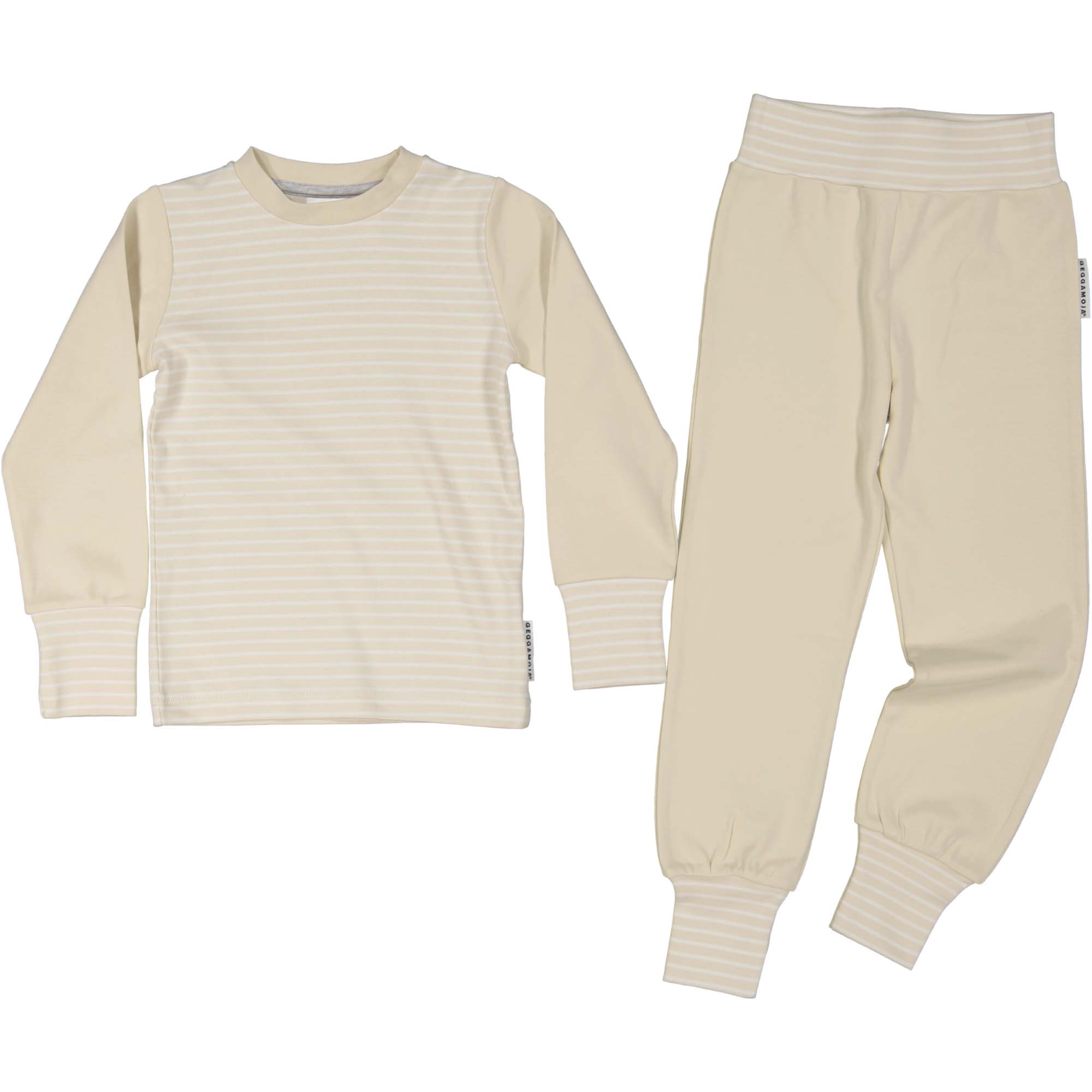 Tvådelad pyjamas Beige/vit