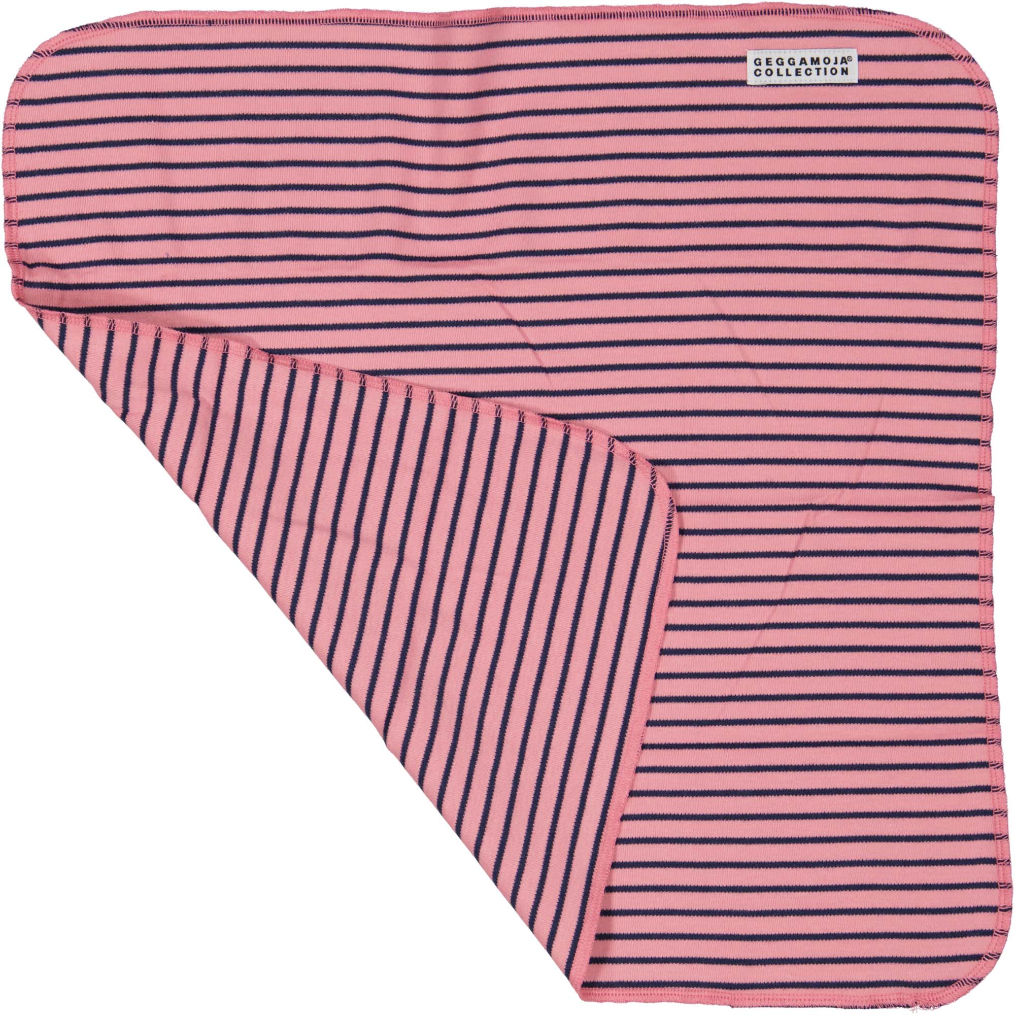 Snuttefilt randig rosa/marinblå