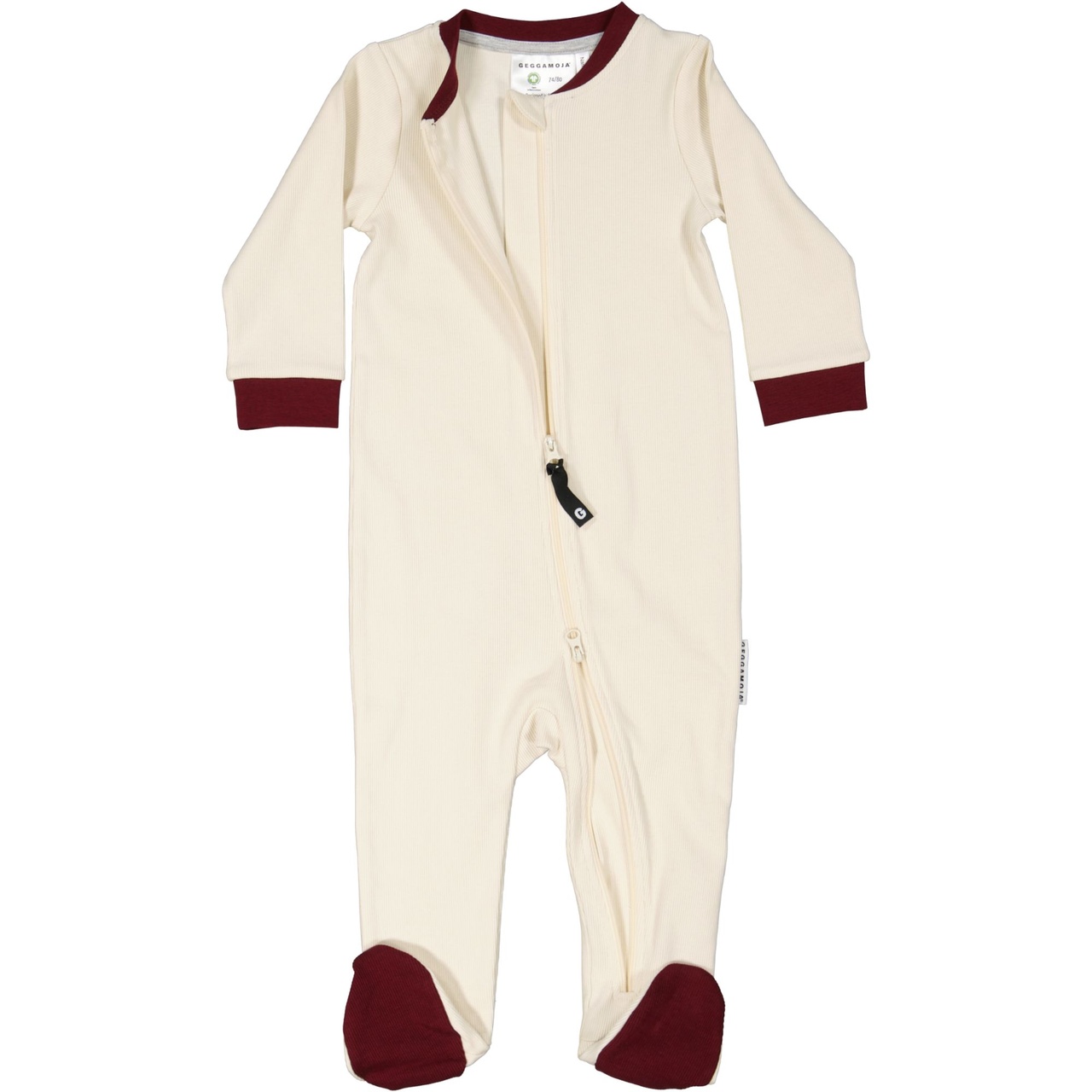 Baby pyjamas 2-way zip Offwhite 22 50/56