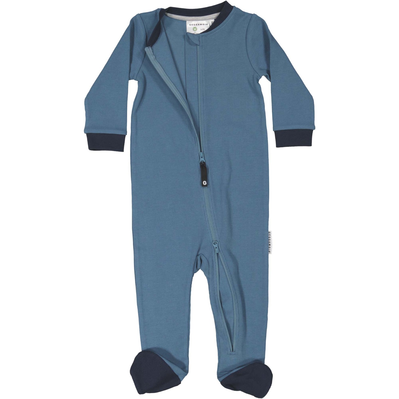 Baby pyjamas 2-way zip Blue 62/68