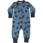 Pyjamas 2-way zip Blue heart 86/92