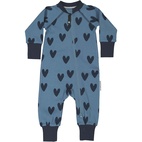 Pyjamas 2-way zip Blue heart 50/56