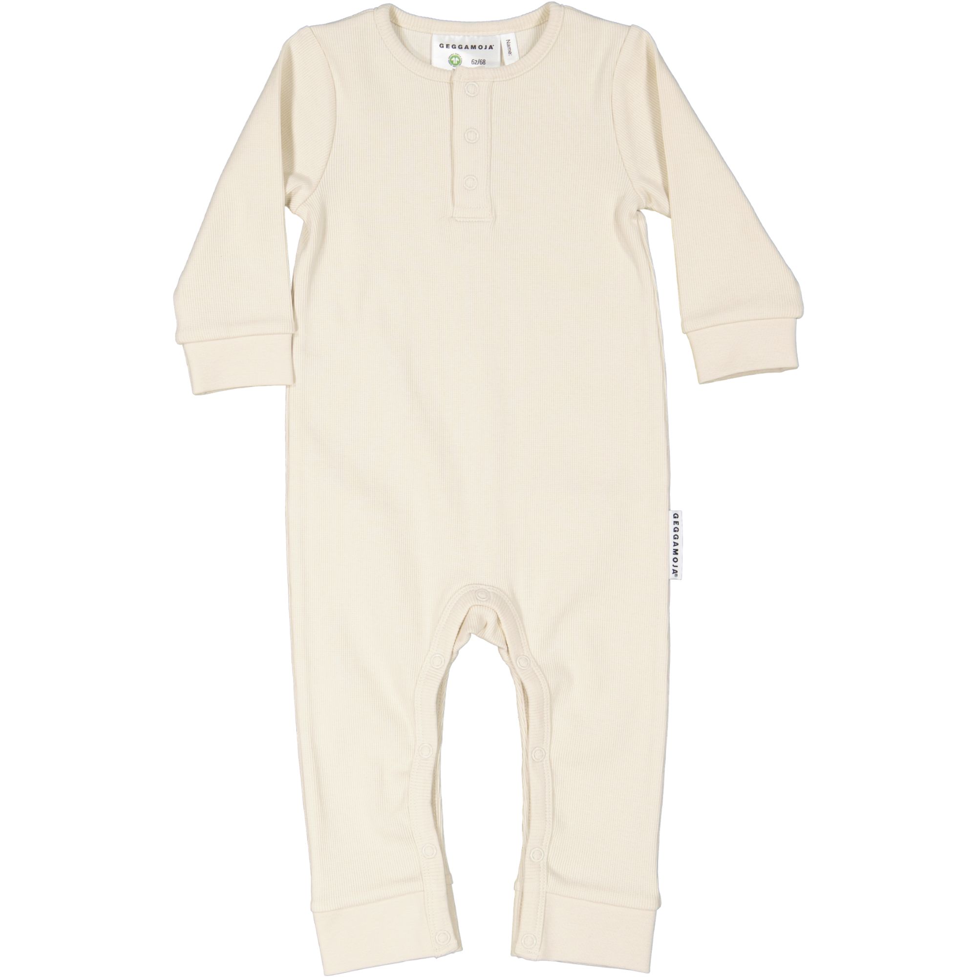 Babysuit i bomullsribb Offwhite