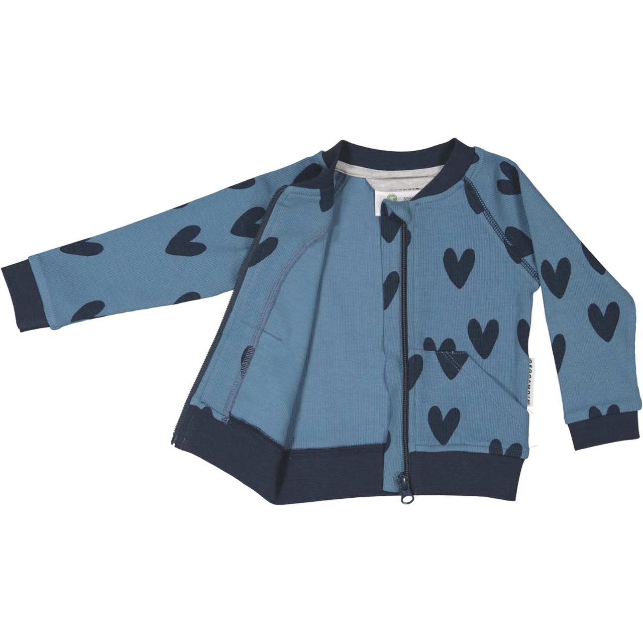 Zip jacket Blue heart 98/104
