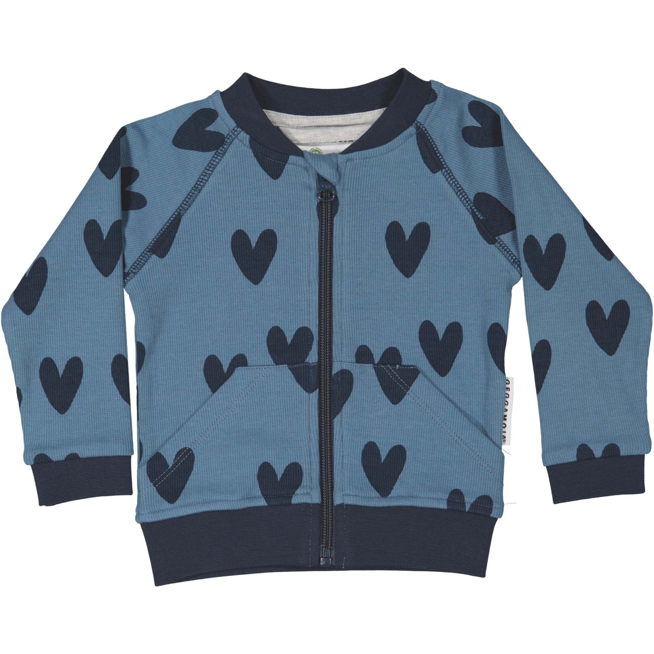 Zip jacket Blue heart 110/116