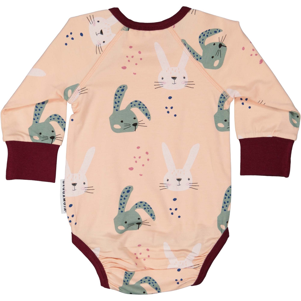 Body långärmad i bambu Kanin Rosa 74/80