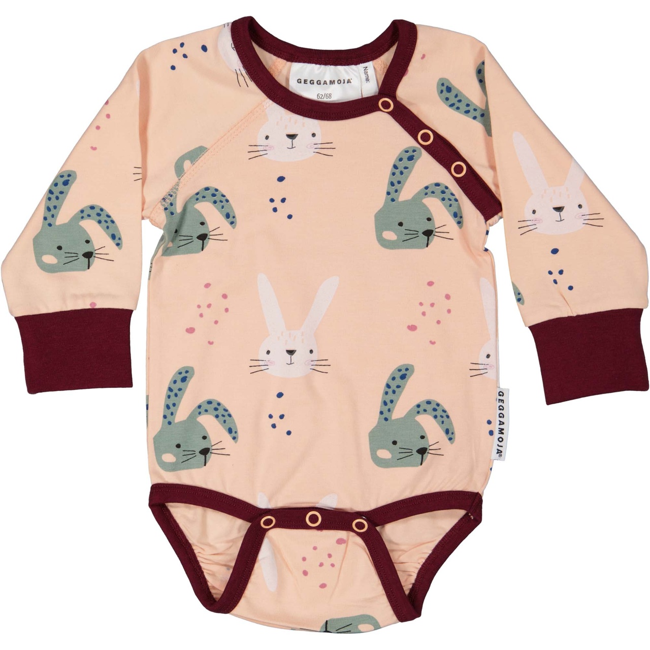 Body långärmad i bambu Kanin Rosa 74/80