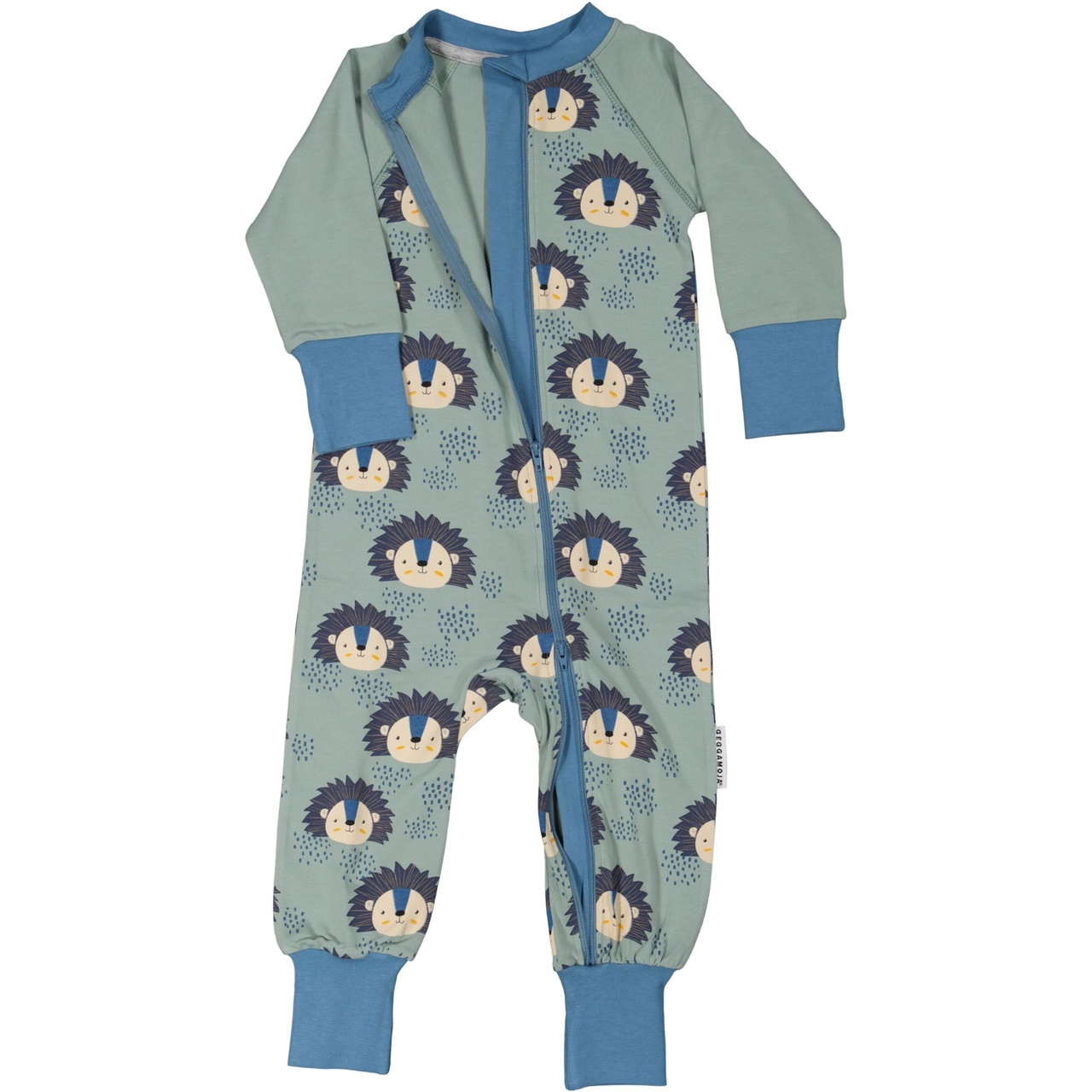 Bamboo two way zip pyjamas Hedgehog 62/68