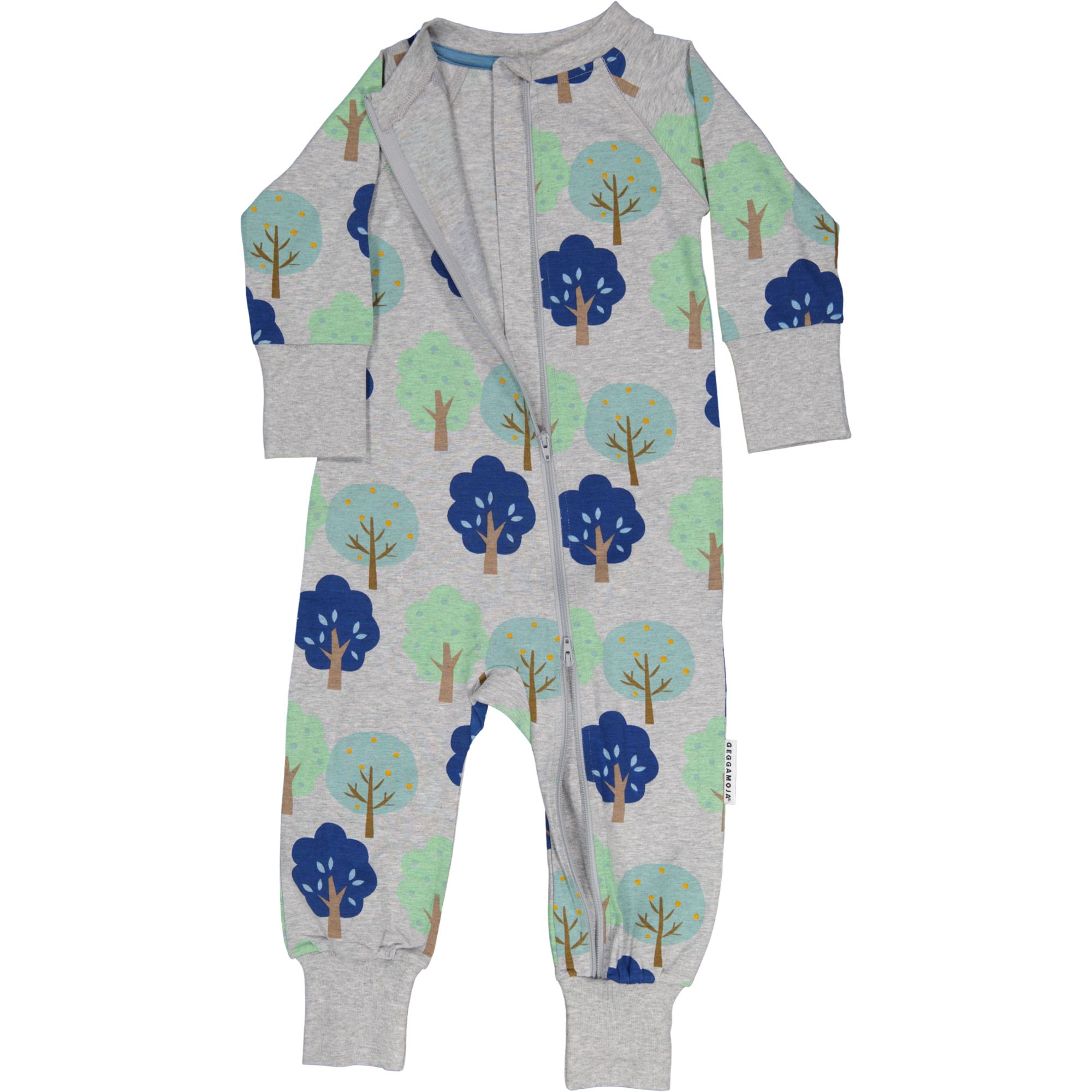 Bamboo two way zip pyjamas Trees