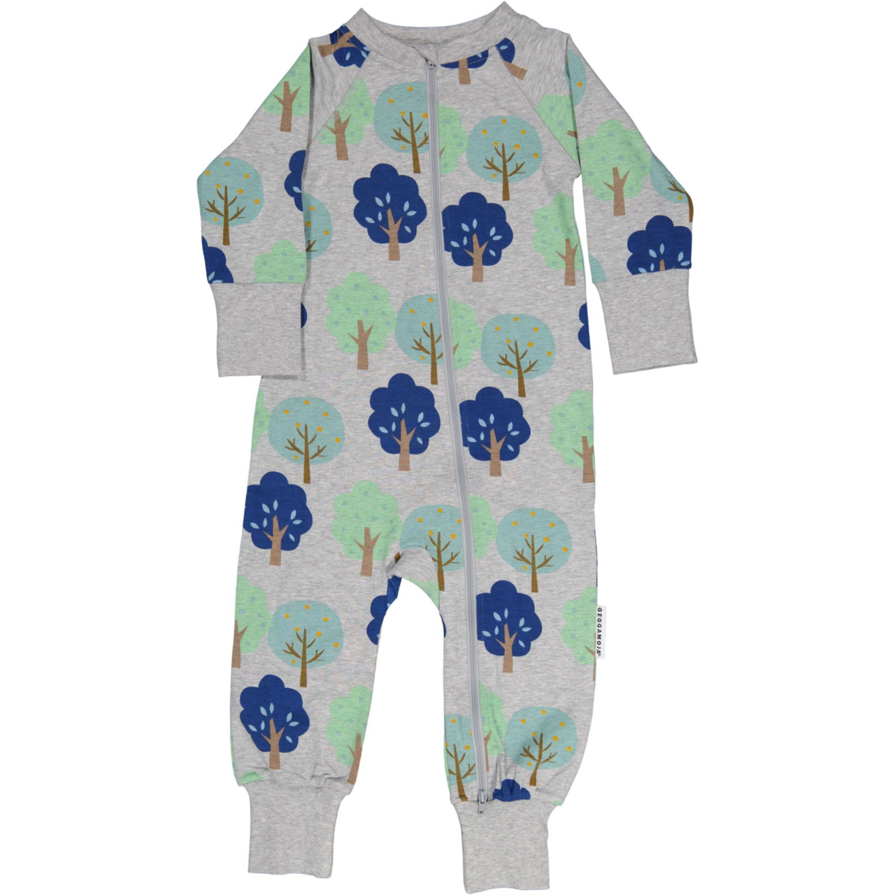 Bamboo two way zip pyjamas Trees