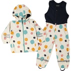 Rain set fleece Multi dots beige