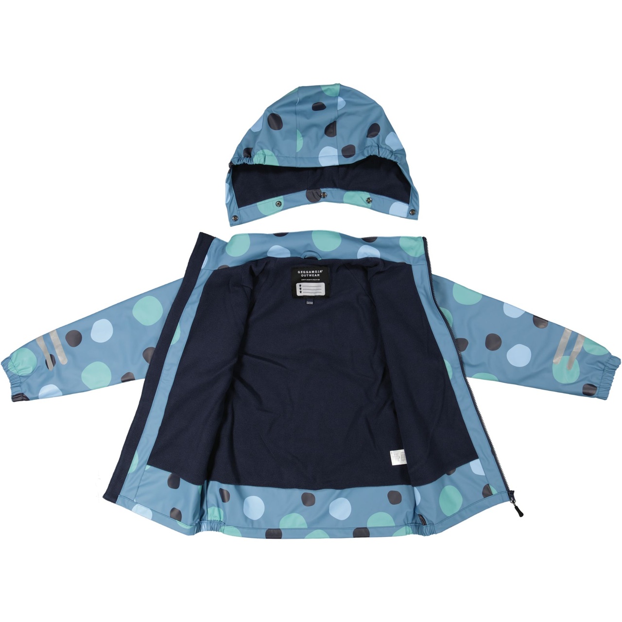 Rain set fleece Multi dots blue