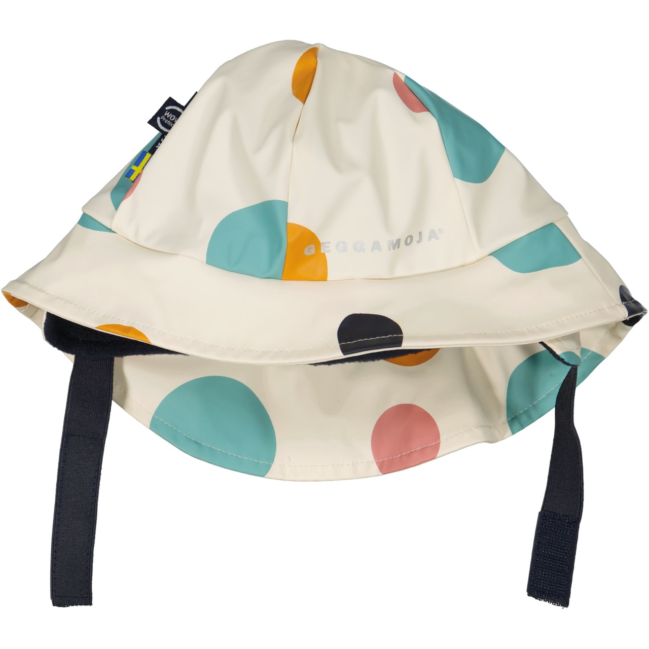 Rain hat fleece Multi dots beige