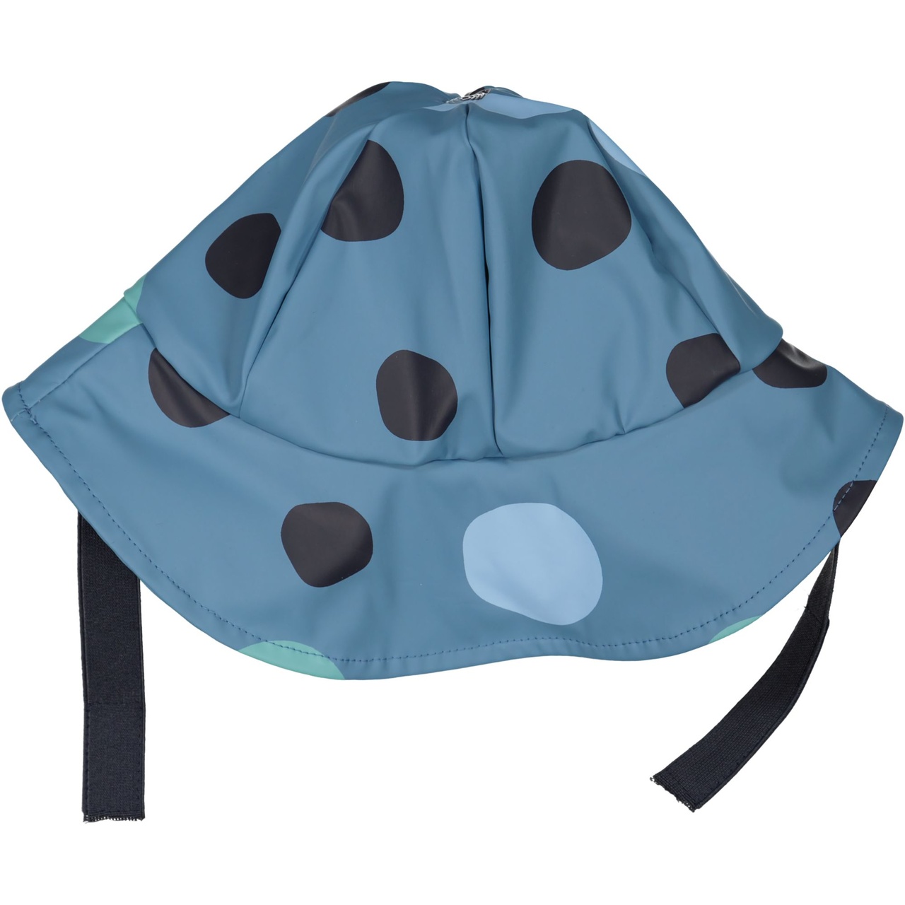 Rain hat fleece Multi dots blue 2-4