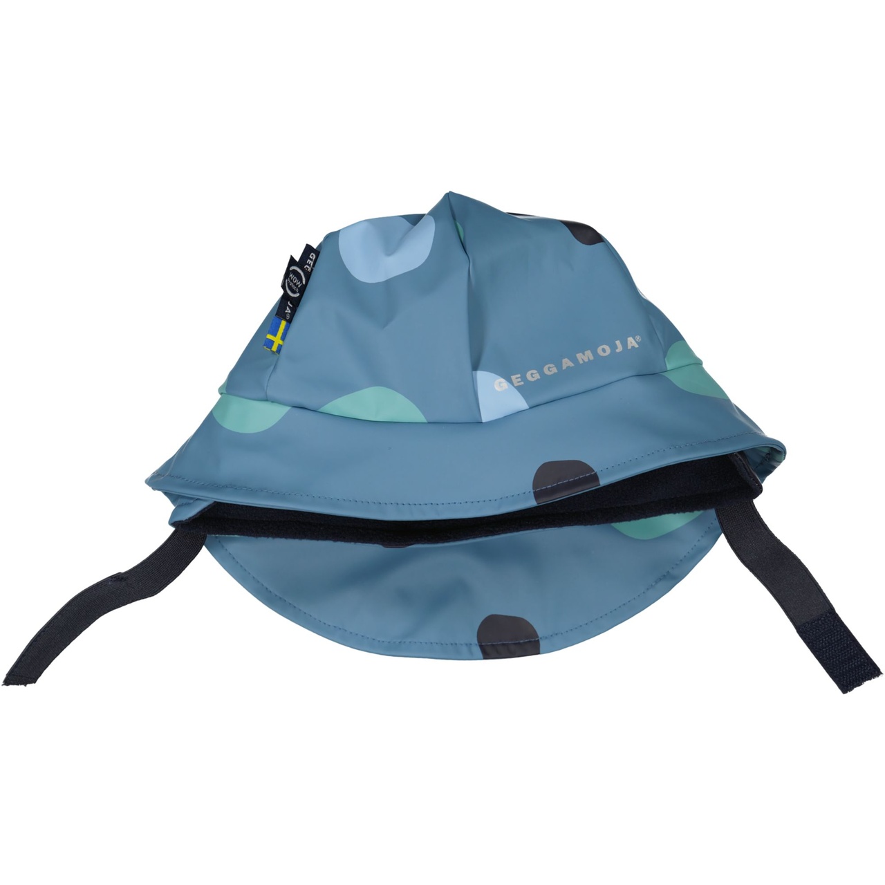 Rain hat fleece Multi dots blue 4-6