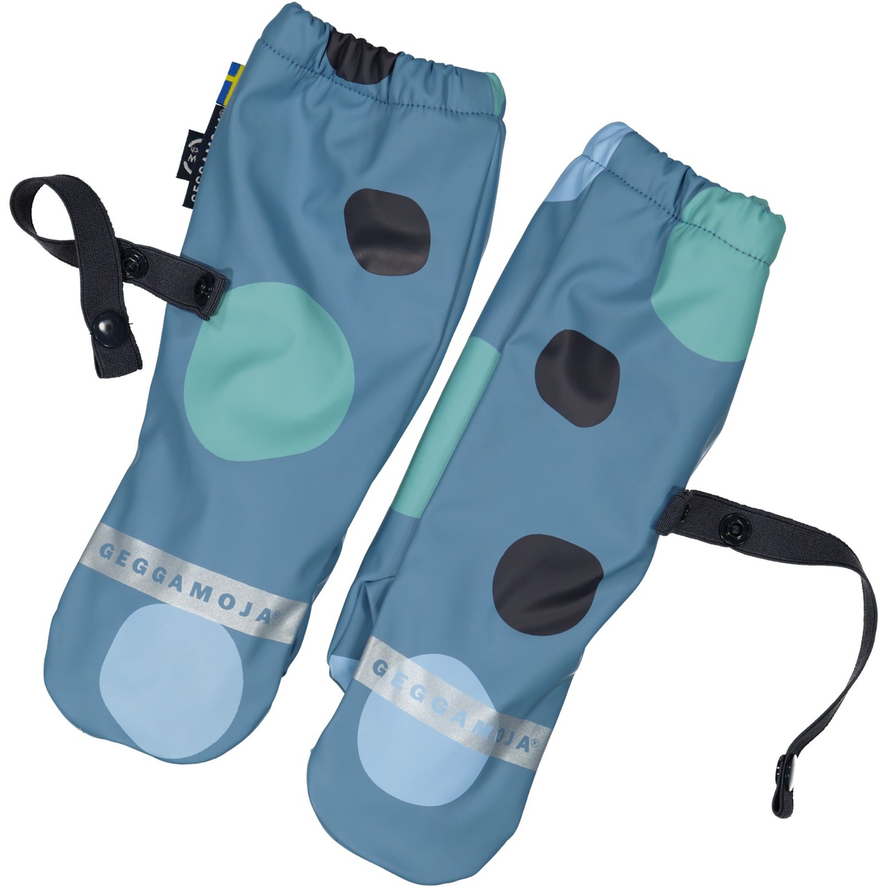 Rain mitten fleece Multi dots blue 4-6