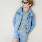 Unisex 5-pocket shorts Denim l.blue wash 146/152