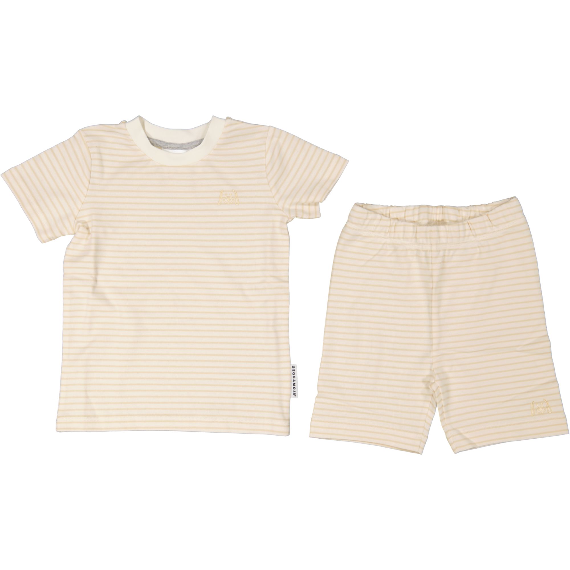 Pyjamas-set  Vit/Beigerandig