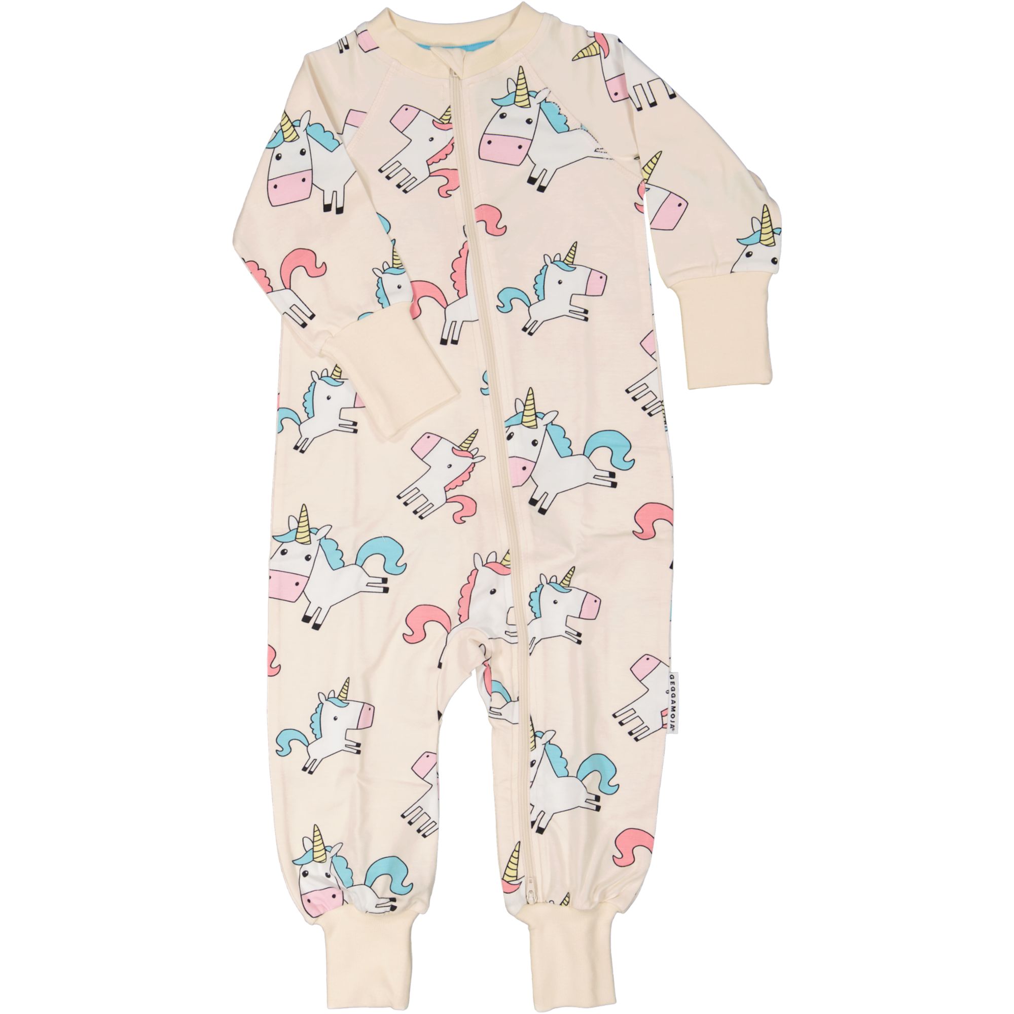 Bamboo baby pyjamas Unicorn beige