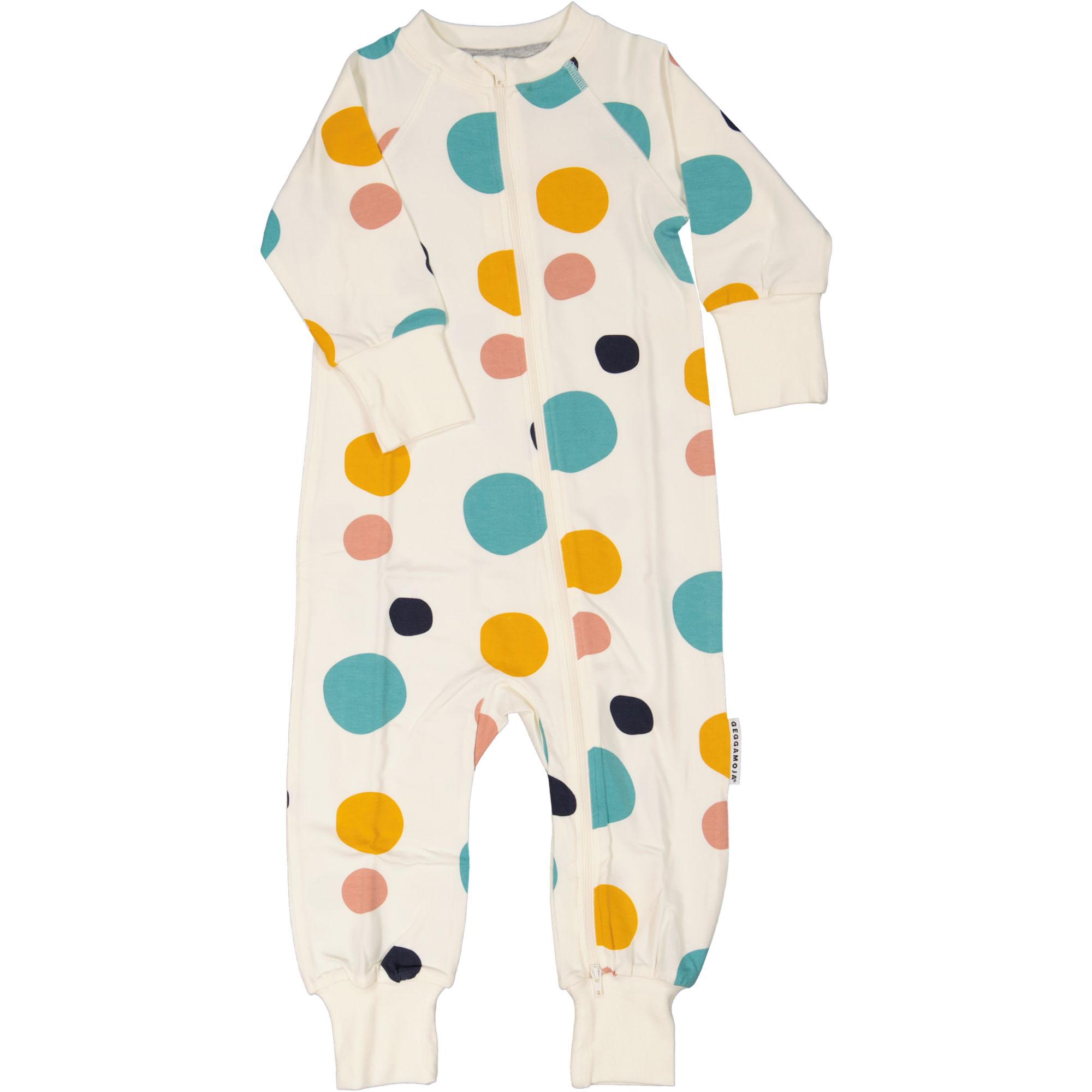 Bamboo baby pyjamas Multi dots beige