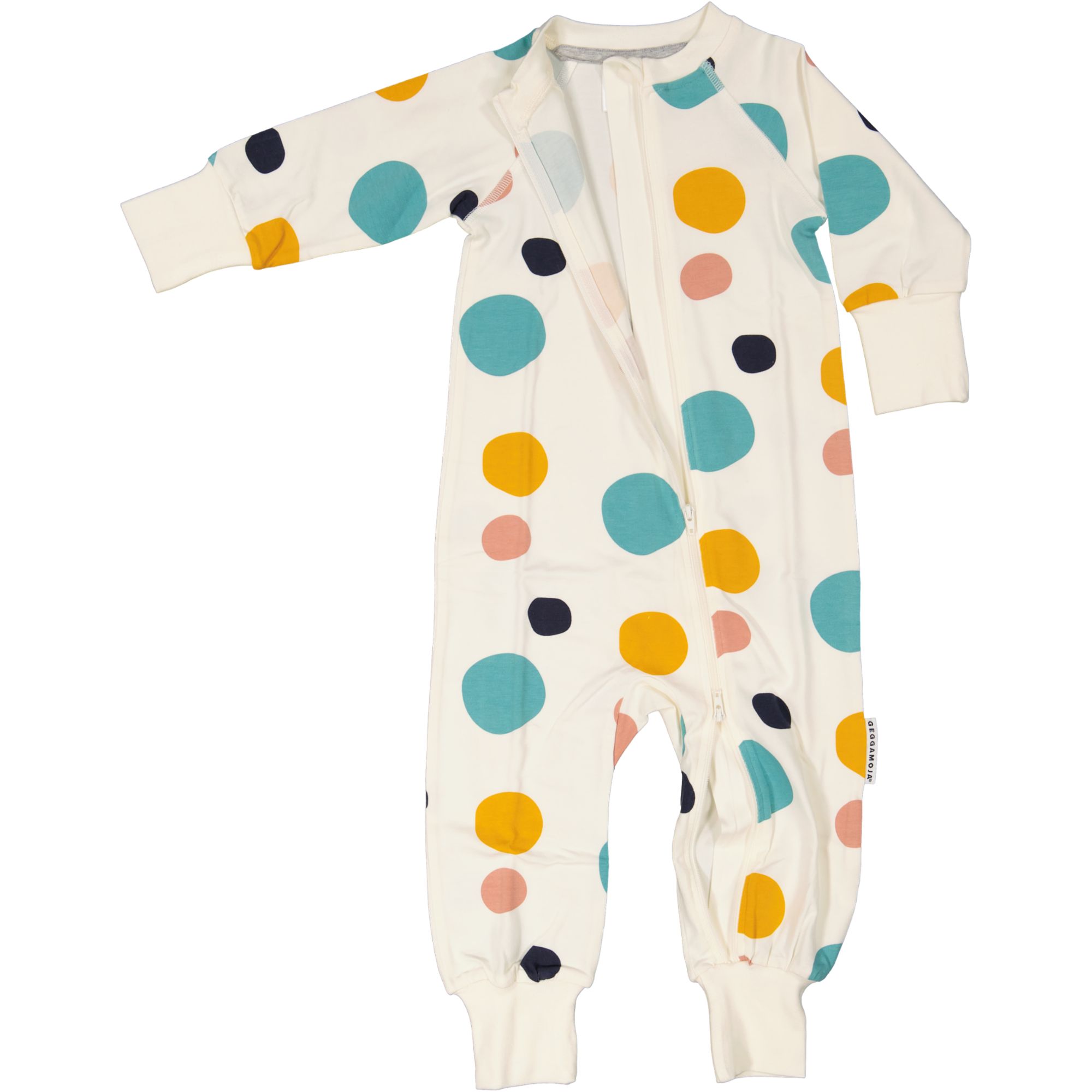 Bamboo baby pyjamas Multi dots beige