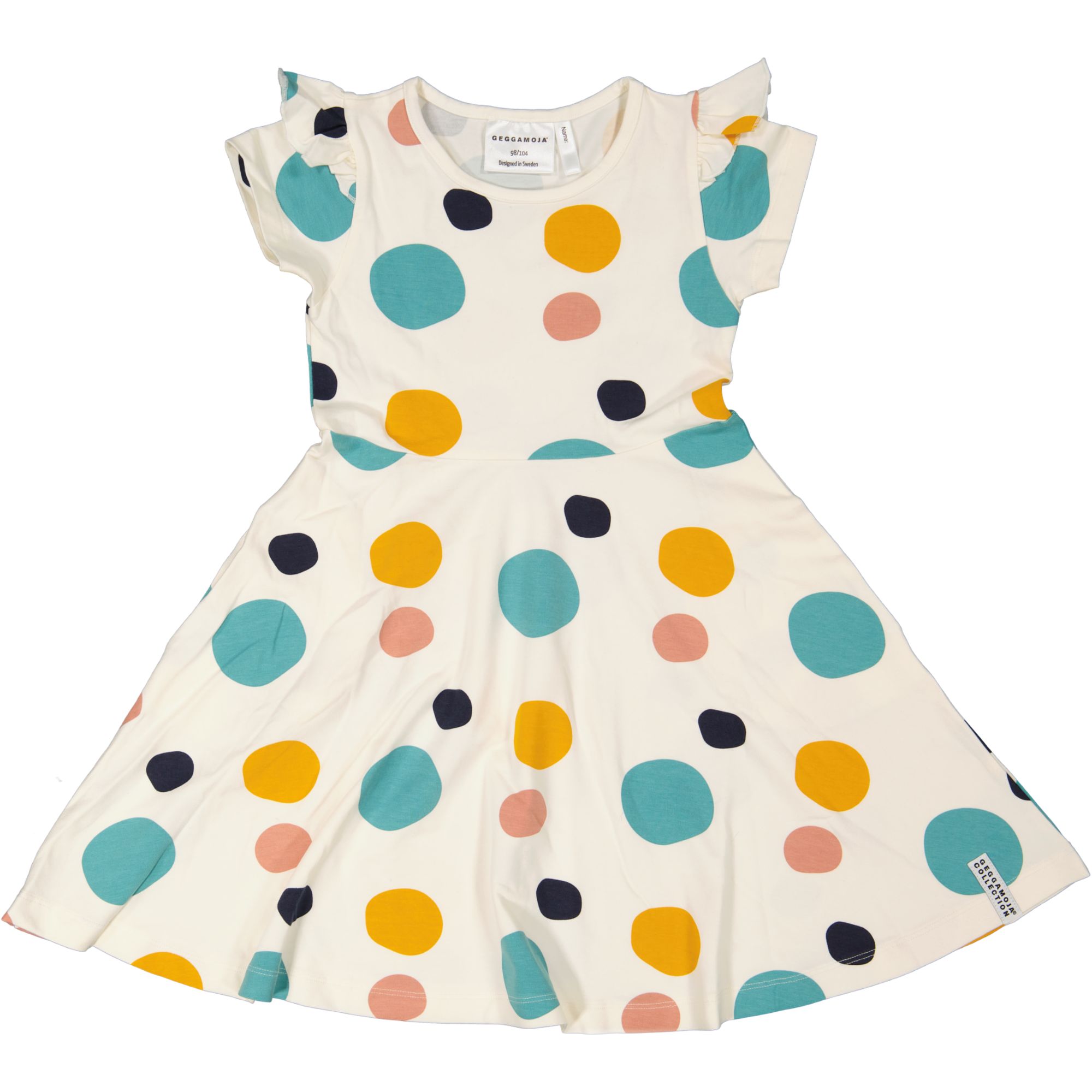 Bamboo flared dress Multi dots beige